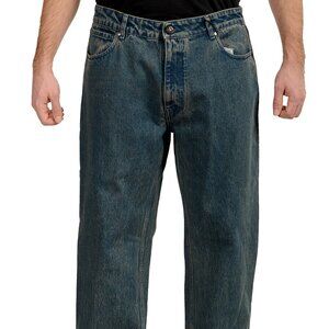 Scuderia Ferrari Men's Marmorized Dark Wash Denim 5 Pocket Jeans US 36 IT 52